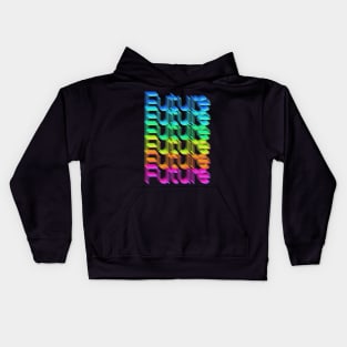 Future †††† Typographic Rainbow Statement Graphic Design Kids Hoodie